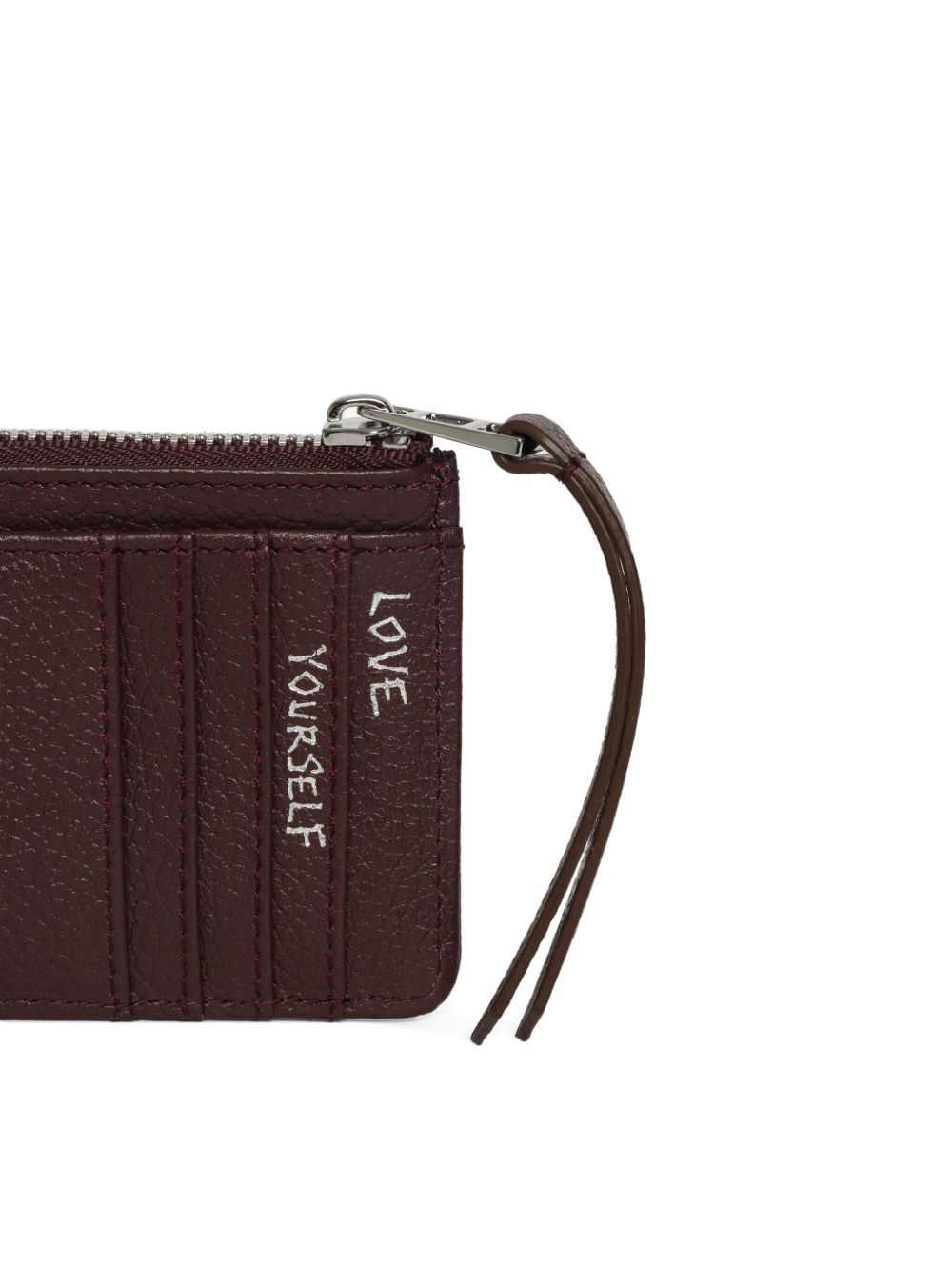 grained leather card holder - 4