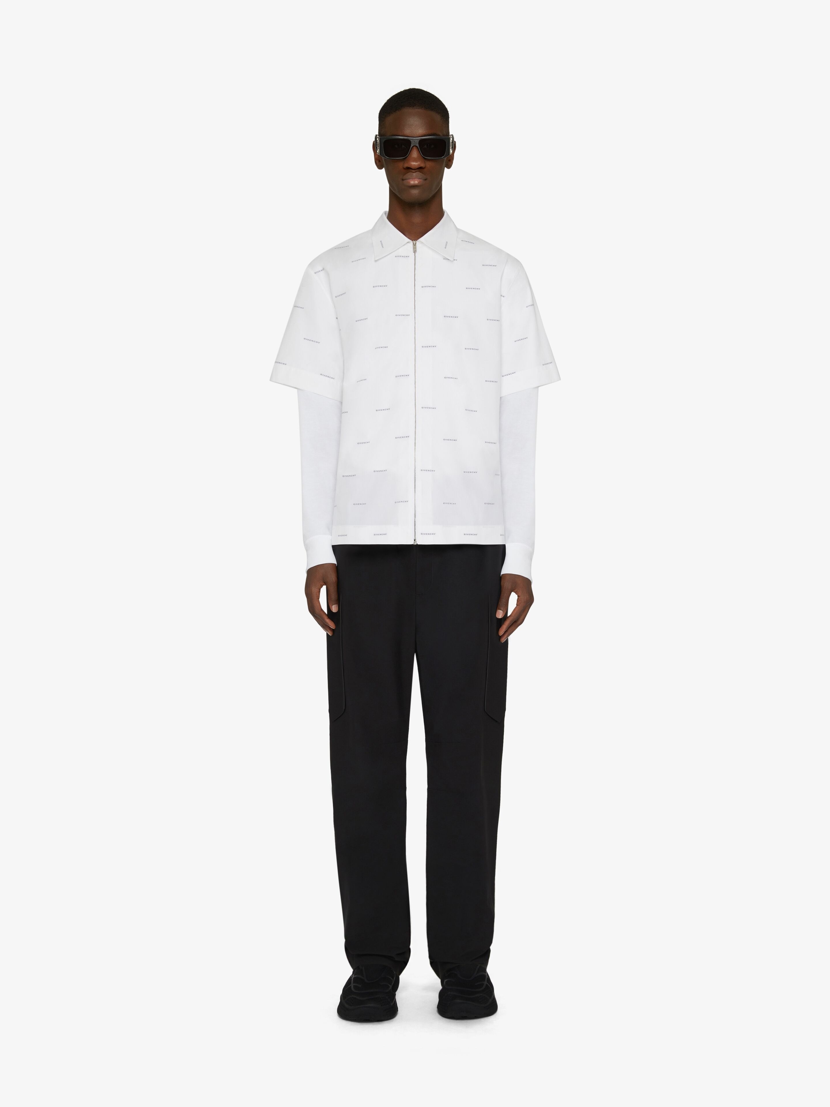ZIPPED BOXY FIT SHIRT WITH GIVENCHY ALL-OVER - 2