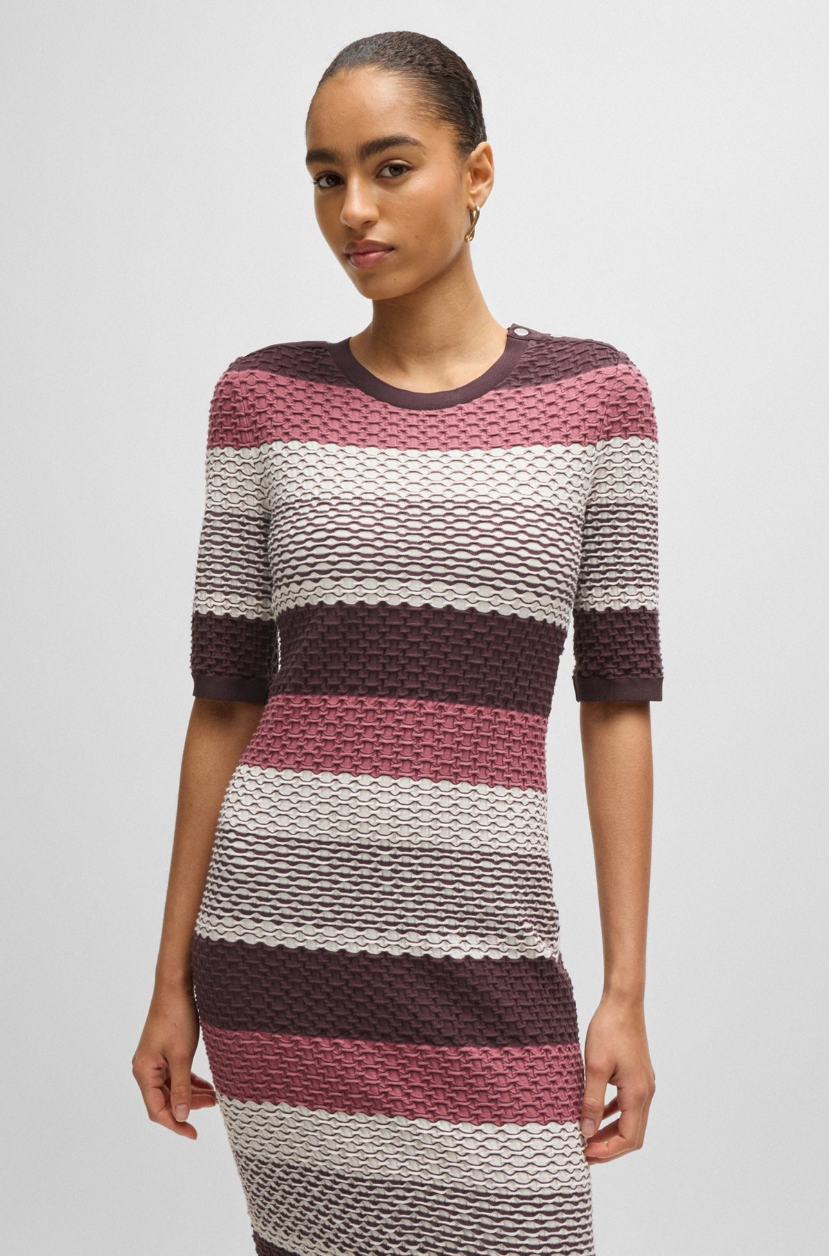 STRUCTURED-STRIPE DRESS IN STRETCH-COTTON JERSEY - 6