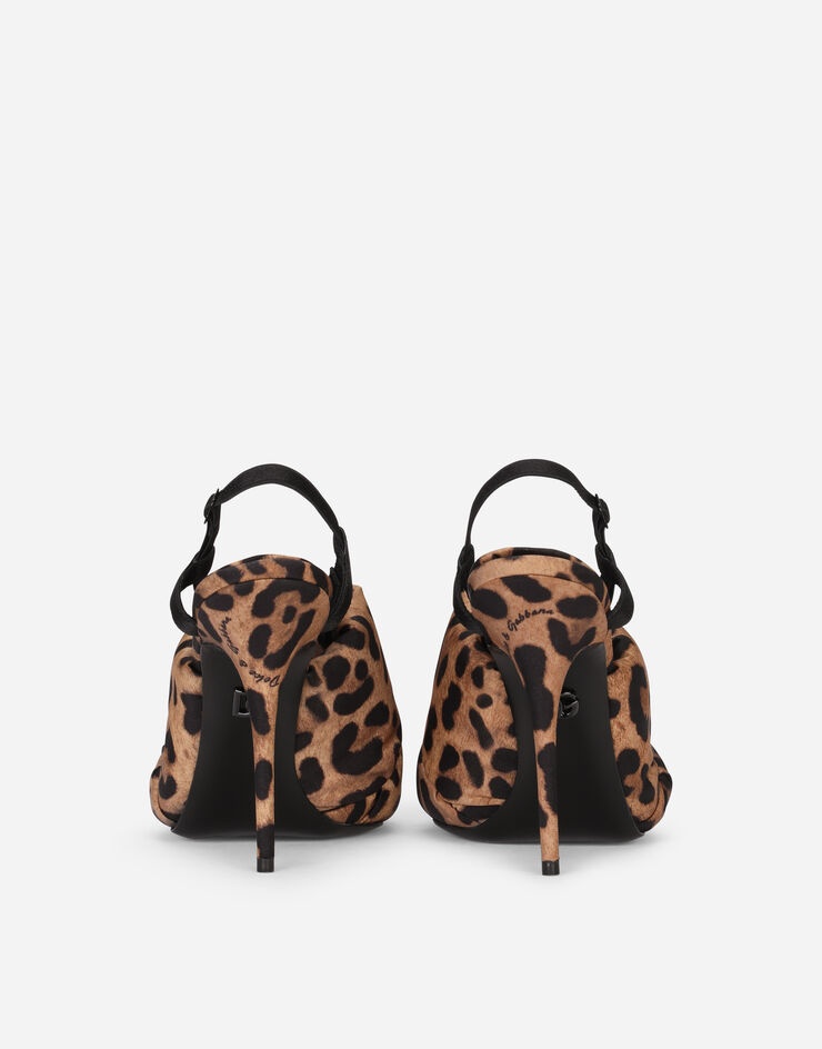 Quilted leopard-print nylon sandals - 3