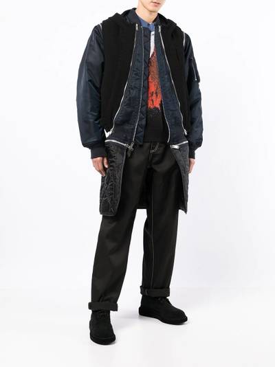 UNDERCOVER zip-up padded layered coat outlook