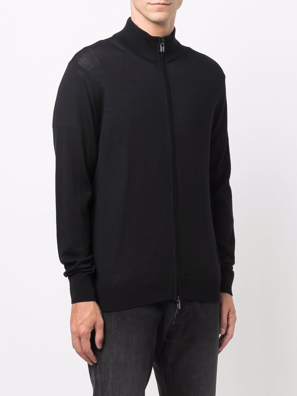 zip-up knitted jumper - 3
