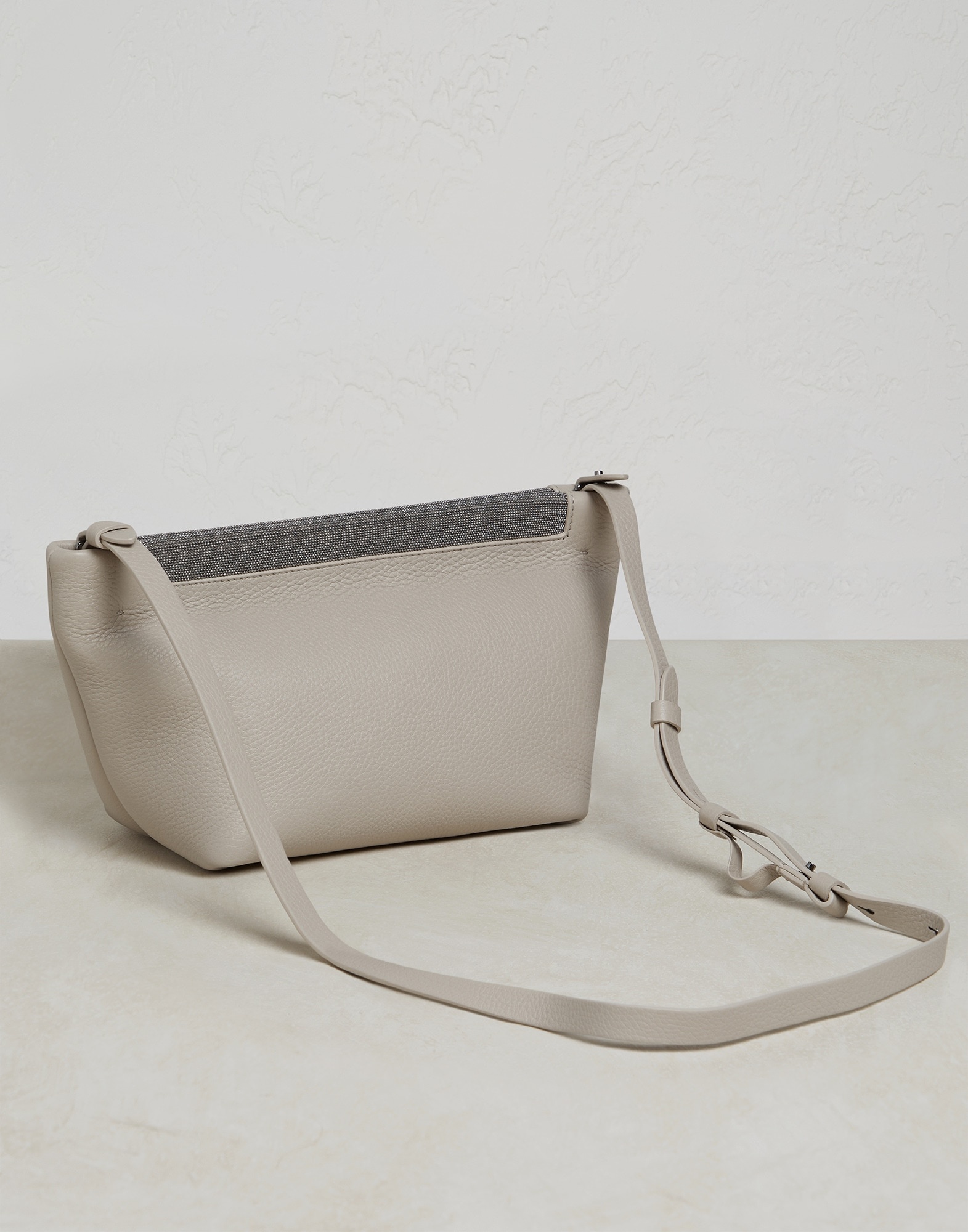 Texture calfskin soft bag with precious opening - 2