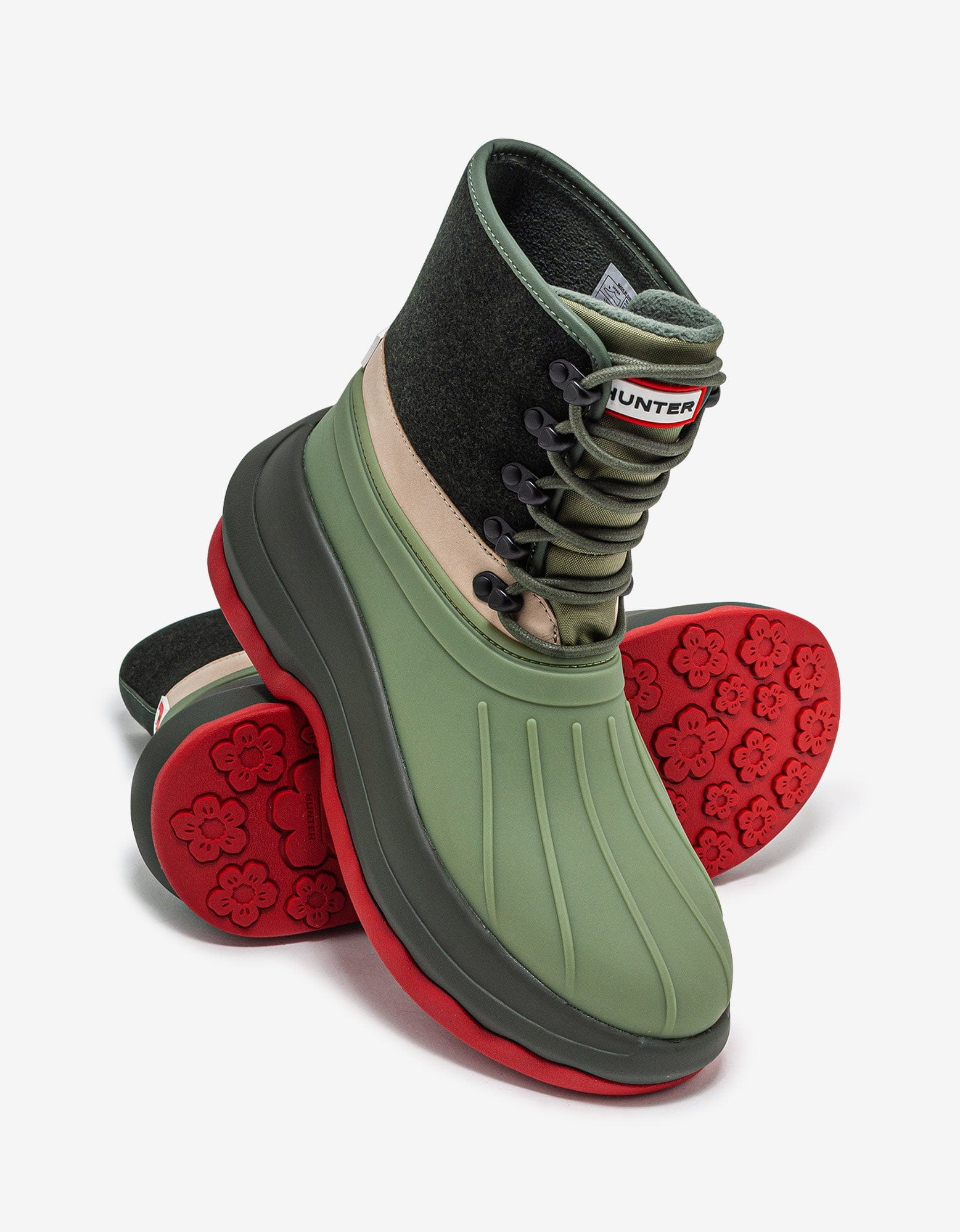 Kenzo Hunter Green Utilitarian Ankle Boots - 7