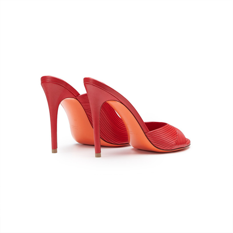 Women's red leather high-heel sandal 3