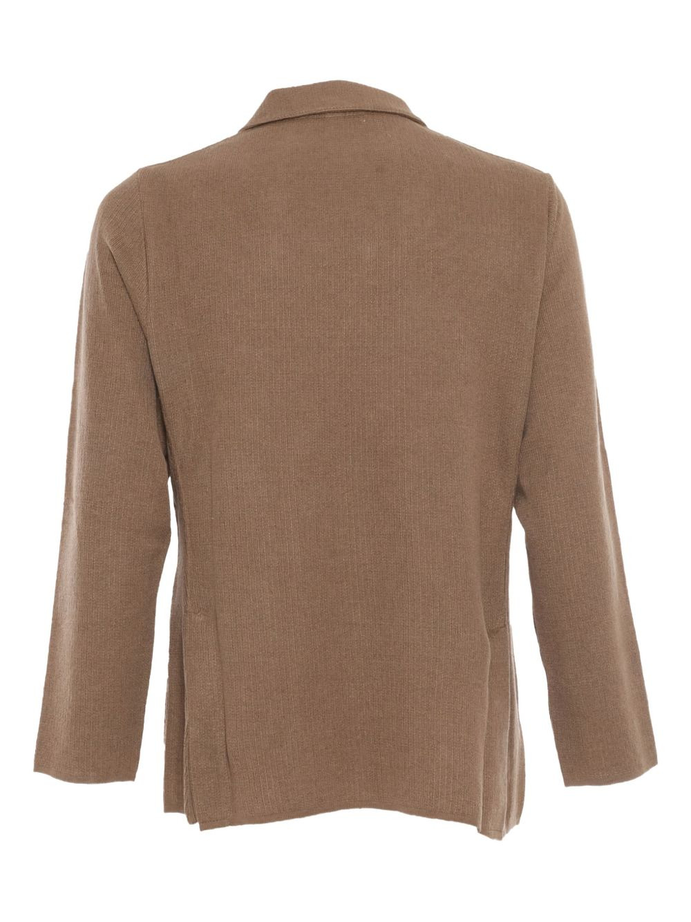 double-breasted ribbed blazer - 2