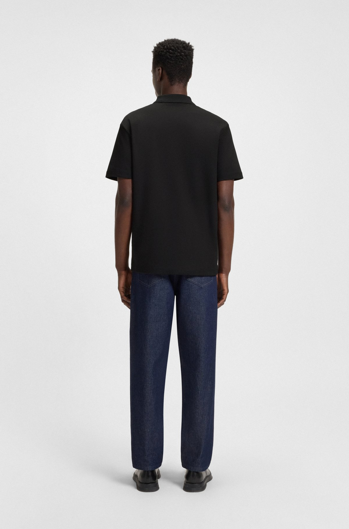 INTERLOCK-COTTON POLO SHIRT WITH STACKED LOGO - 5