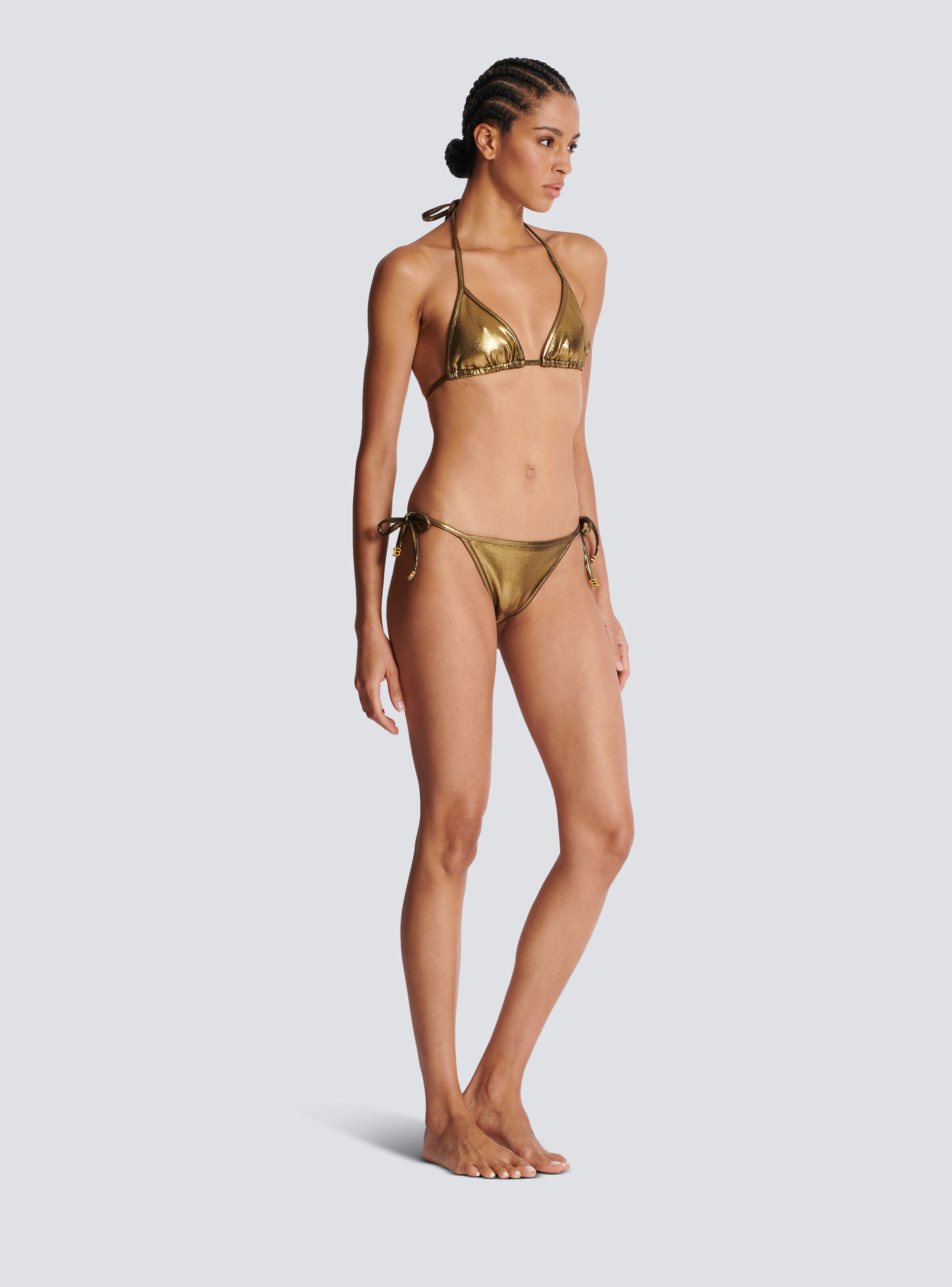 Metallic triangle bikini - 2