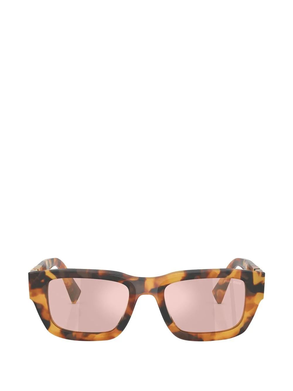 tortoiseshell-effect rectangle-frame sunglasses - 1