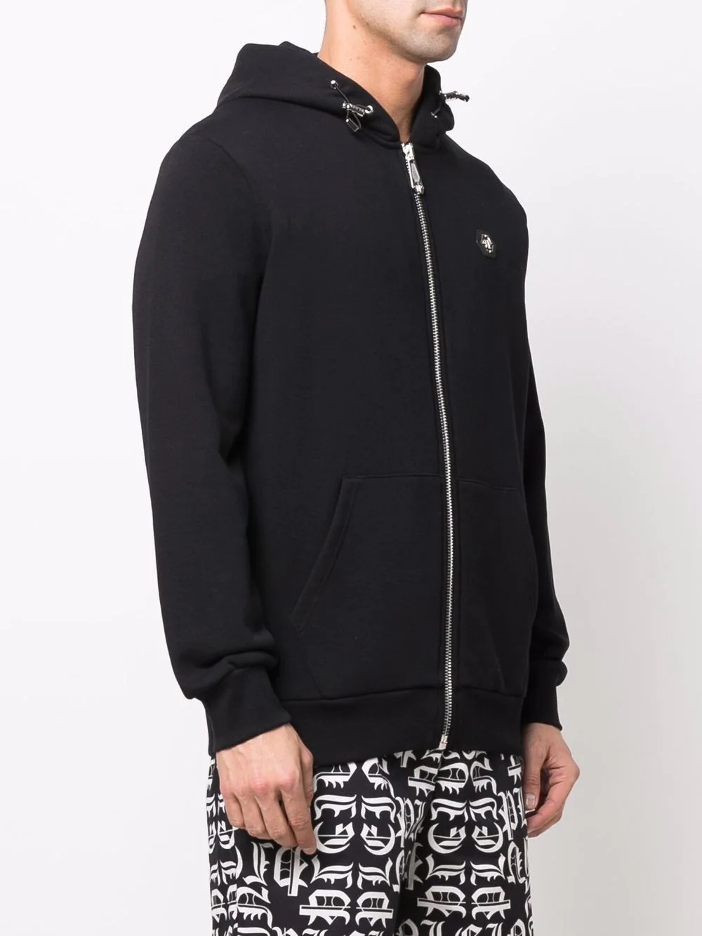 embellished skull logo-print zip hoodie - 4