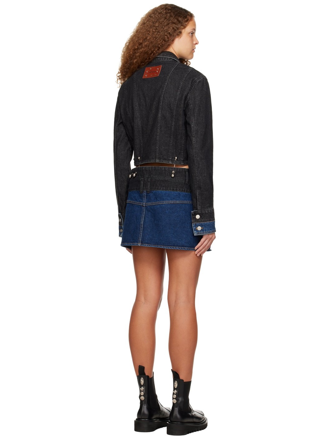 Black & Blue 3-Way Denim Minidress - 3