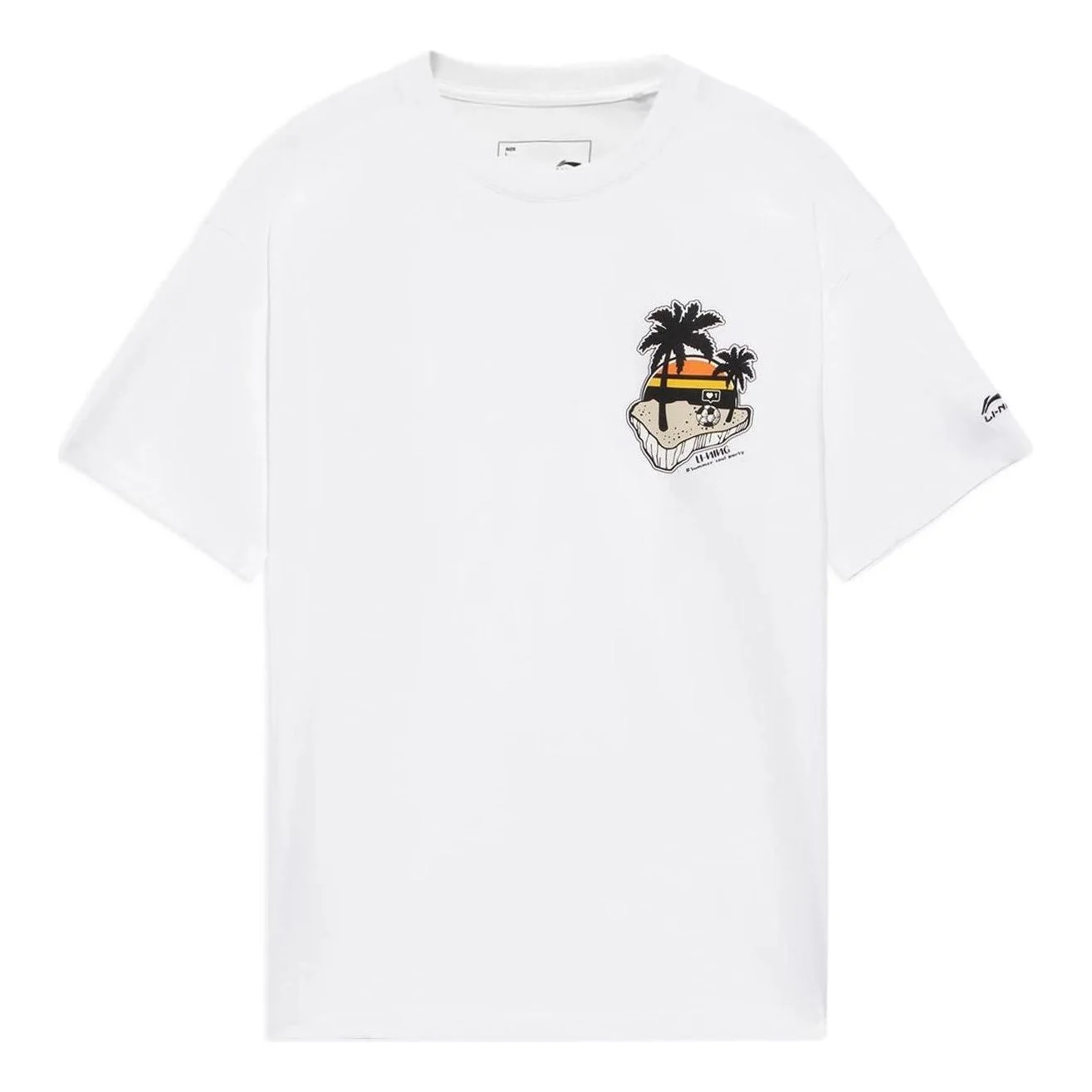 Li-Ning Beach Graphic Loose Fit T-shirt 'White' AHSS327-1 - 1