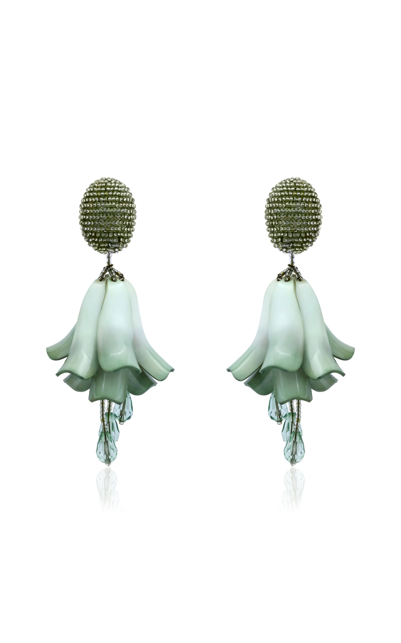 Petal Dangle Earrings green - 1