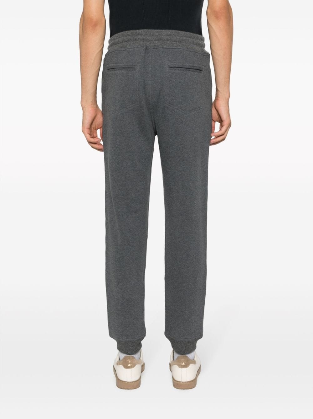 drawstring-waistband mélange-effect trousers - 4