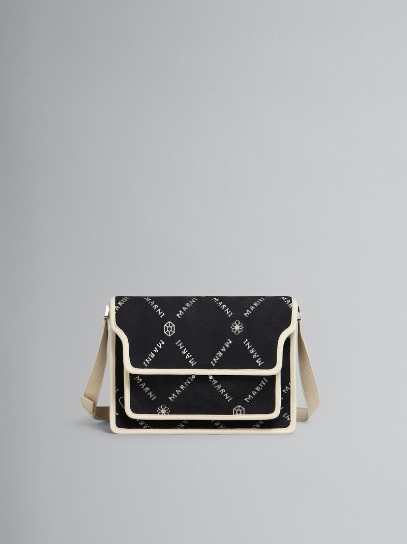 TRUNK SOFT LARGE BAG IN BLACK MARNIGRAM JACQUARD 1