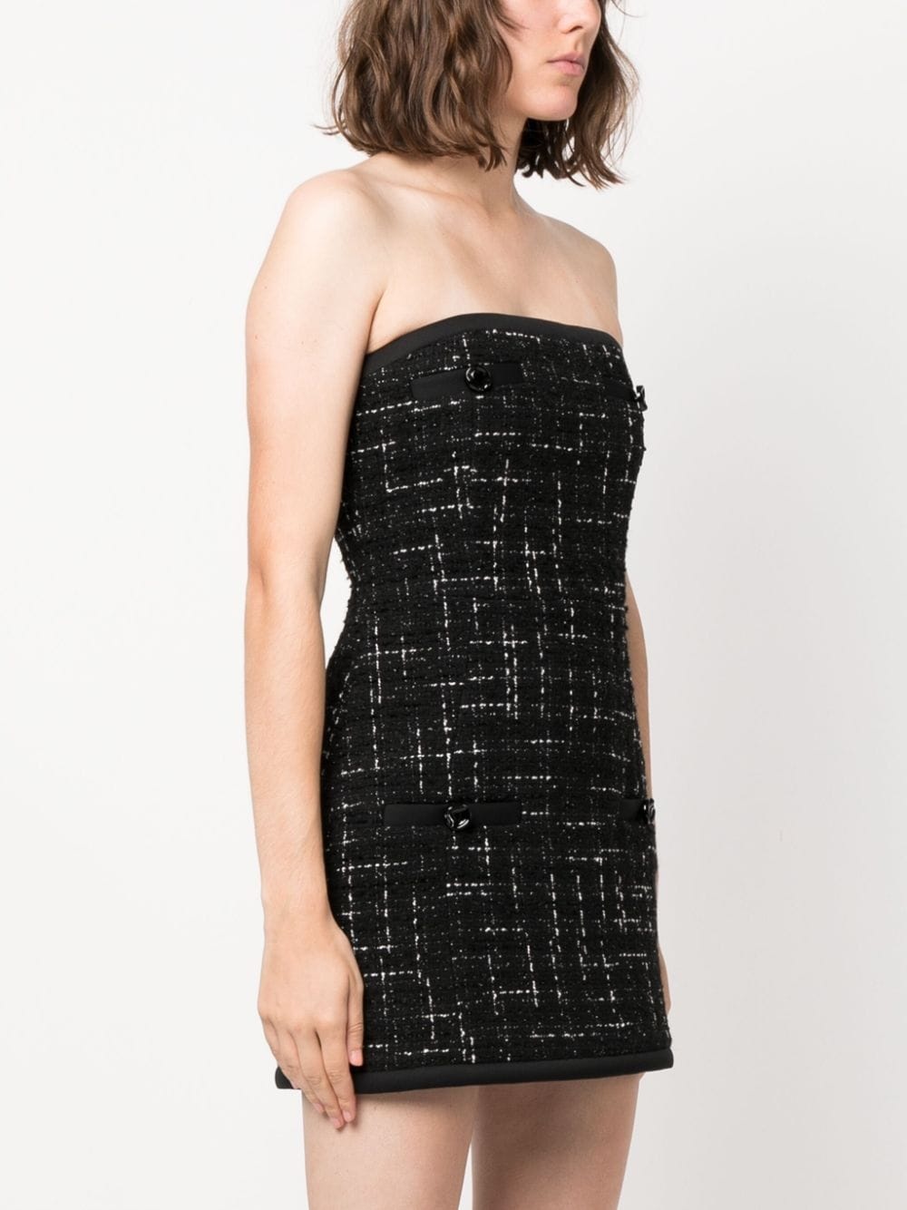 strapless tweed minidress - 3
