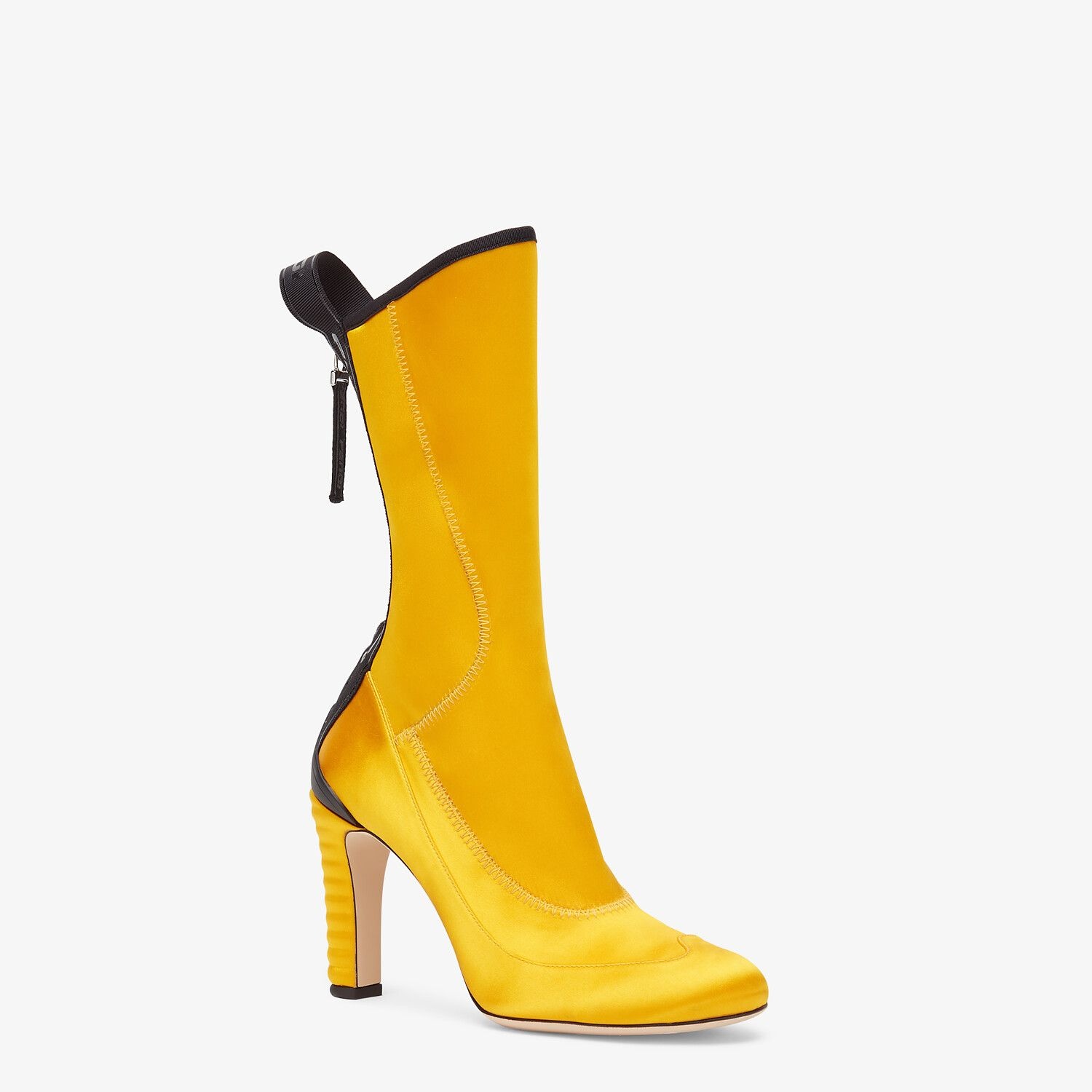 Promenade Booties in yellow tech satin - 2