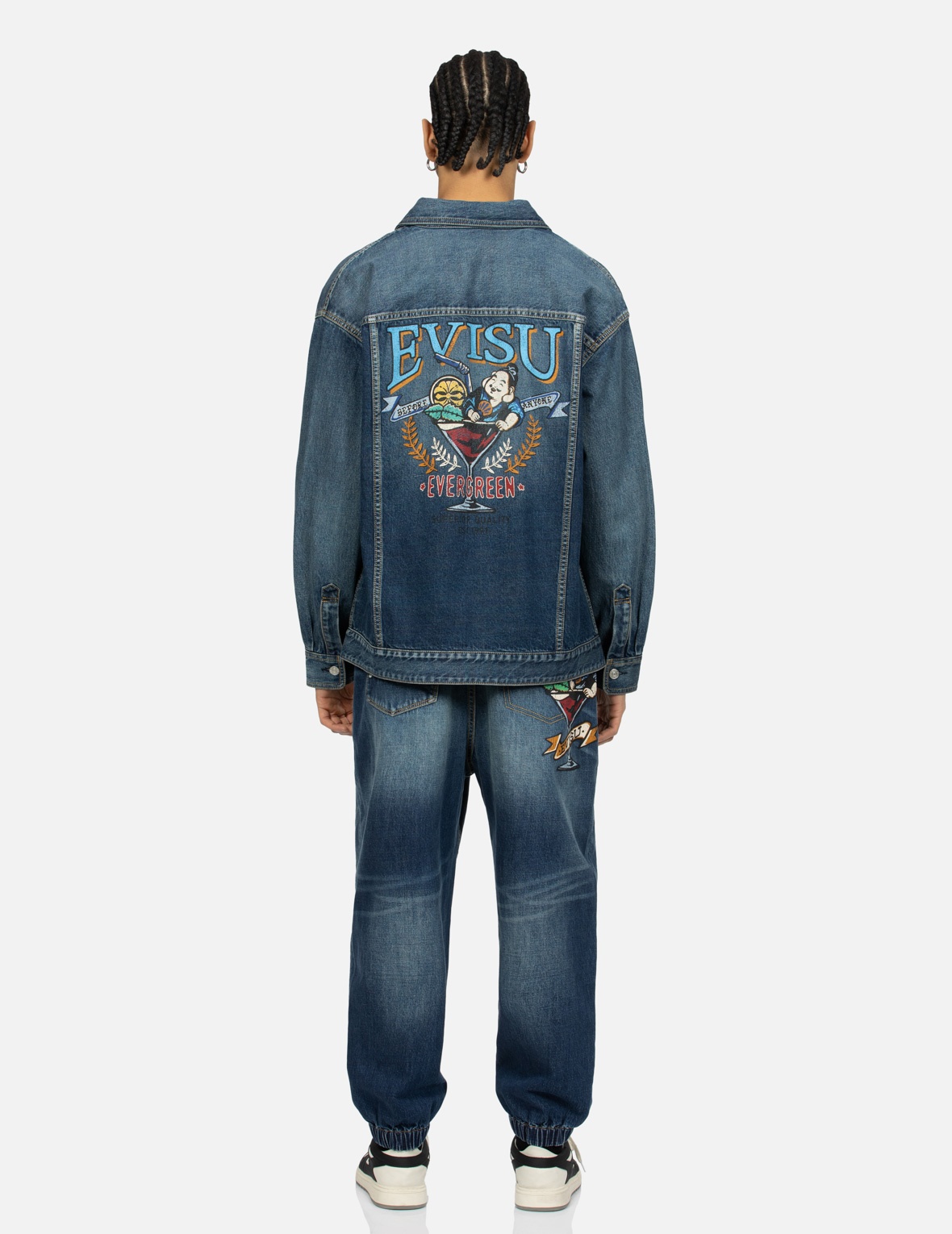 PLAYFUL GODHEAD PRINT LOOSE FIT DENIM SHIRT JACKET - 5