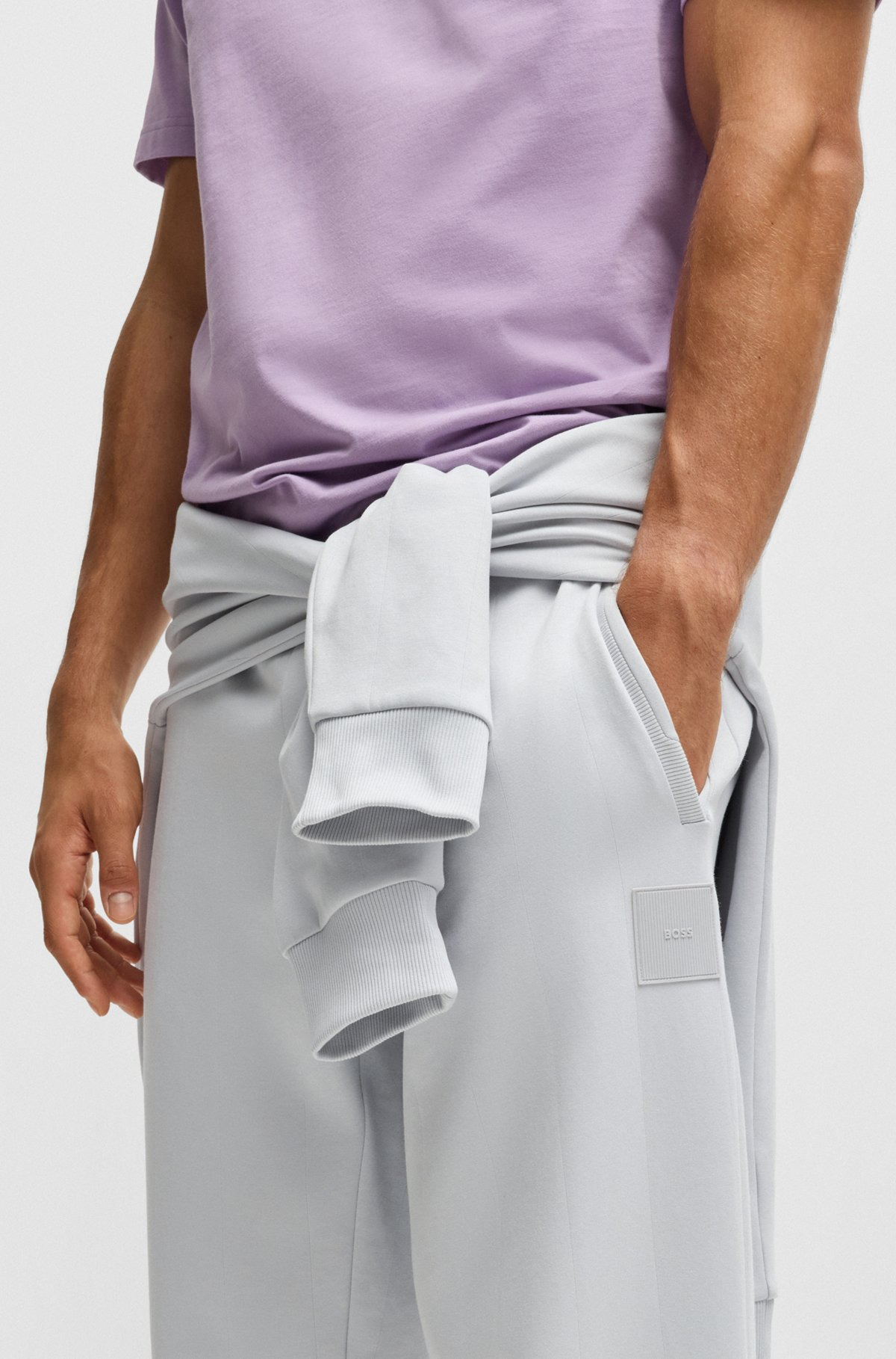 TRACKSUIT BOTTOMS IN A DROP-NEEDLE COTTON - 3