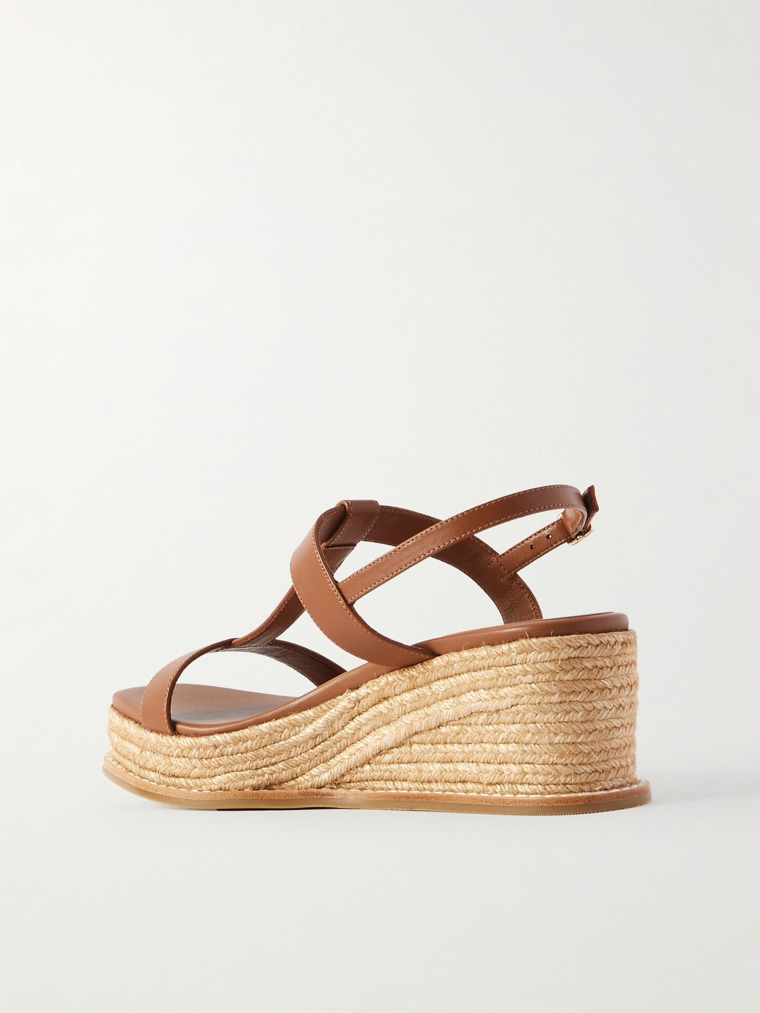 Theia 60 leather espadrilles wedge sandals Tan - 3