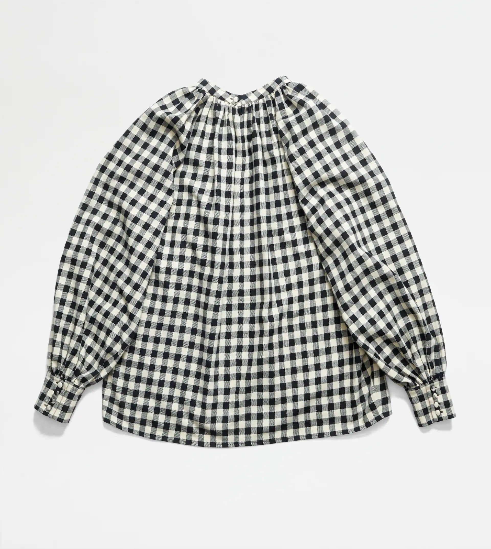 FLANNEL BLOUSE - BLACK, WHITE - 8