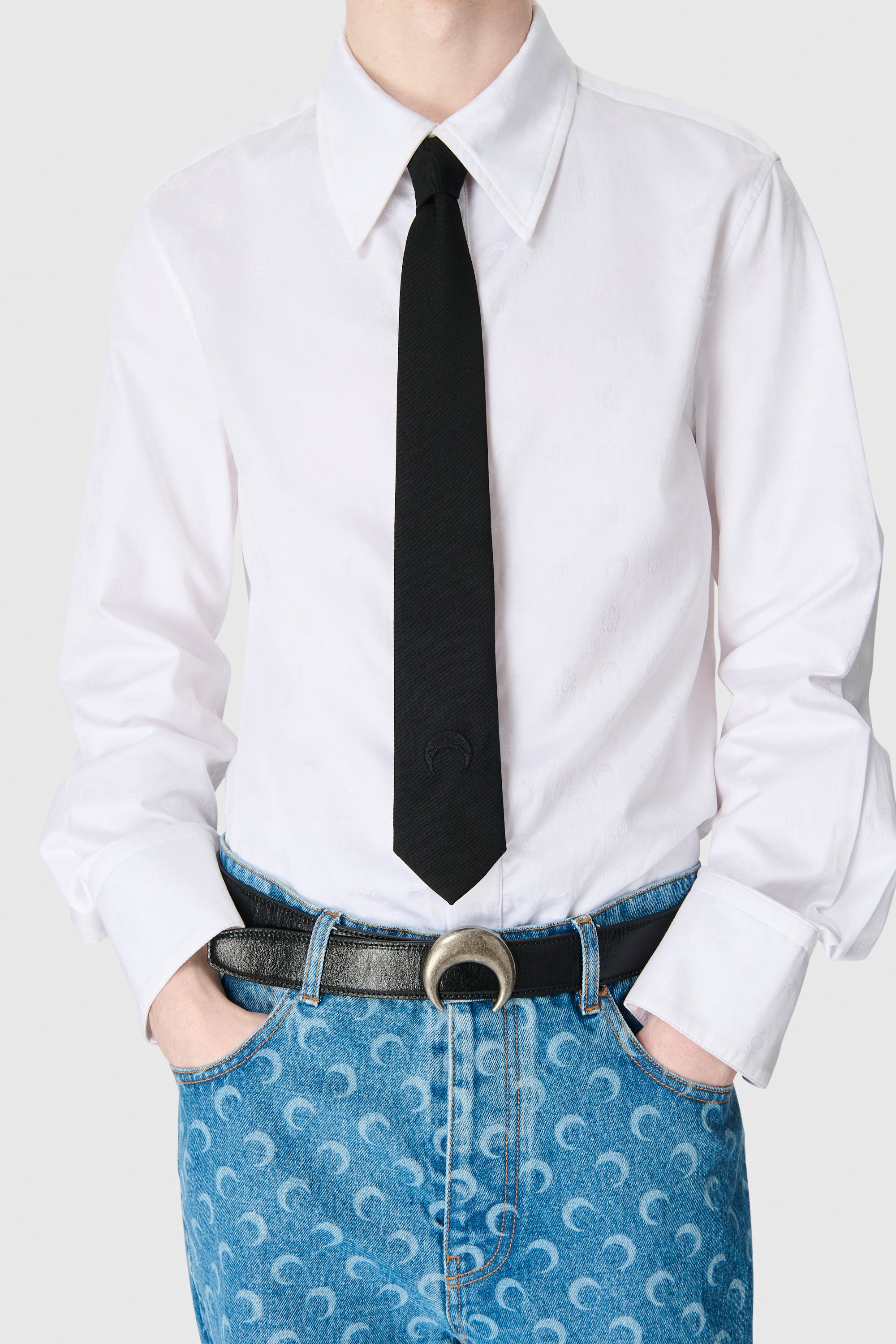 MOONOGRAM JACQUARD POPLIN LS SHIRT - 4