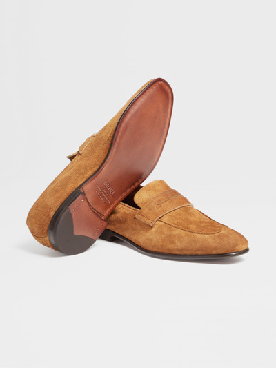 ZEGNA OCHRE SUEDE L'ASOLA LOAFERS outlook