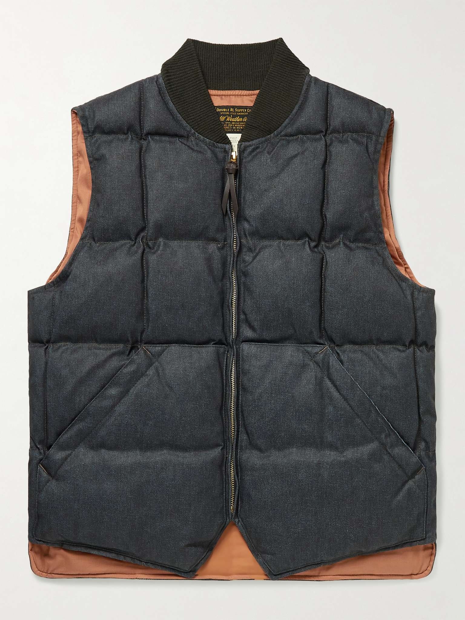 Brighouse Quilted Padded Coated-Denim Gilet - 1