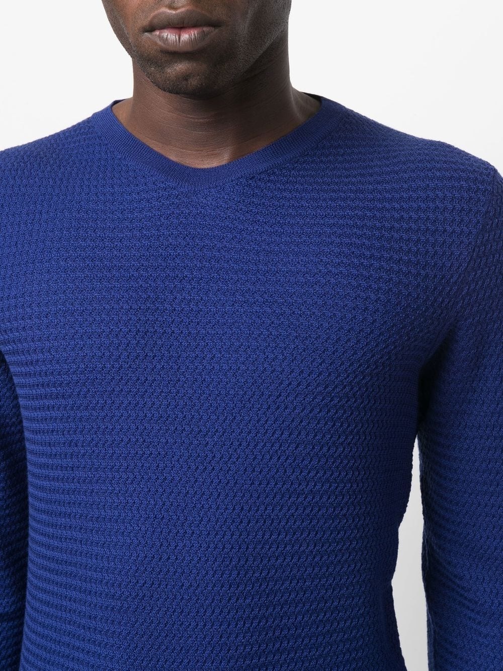 V-neck waffle-knit jumper - 5