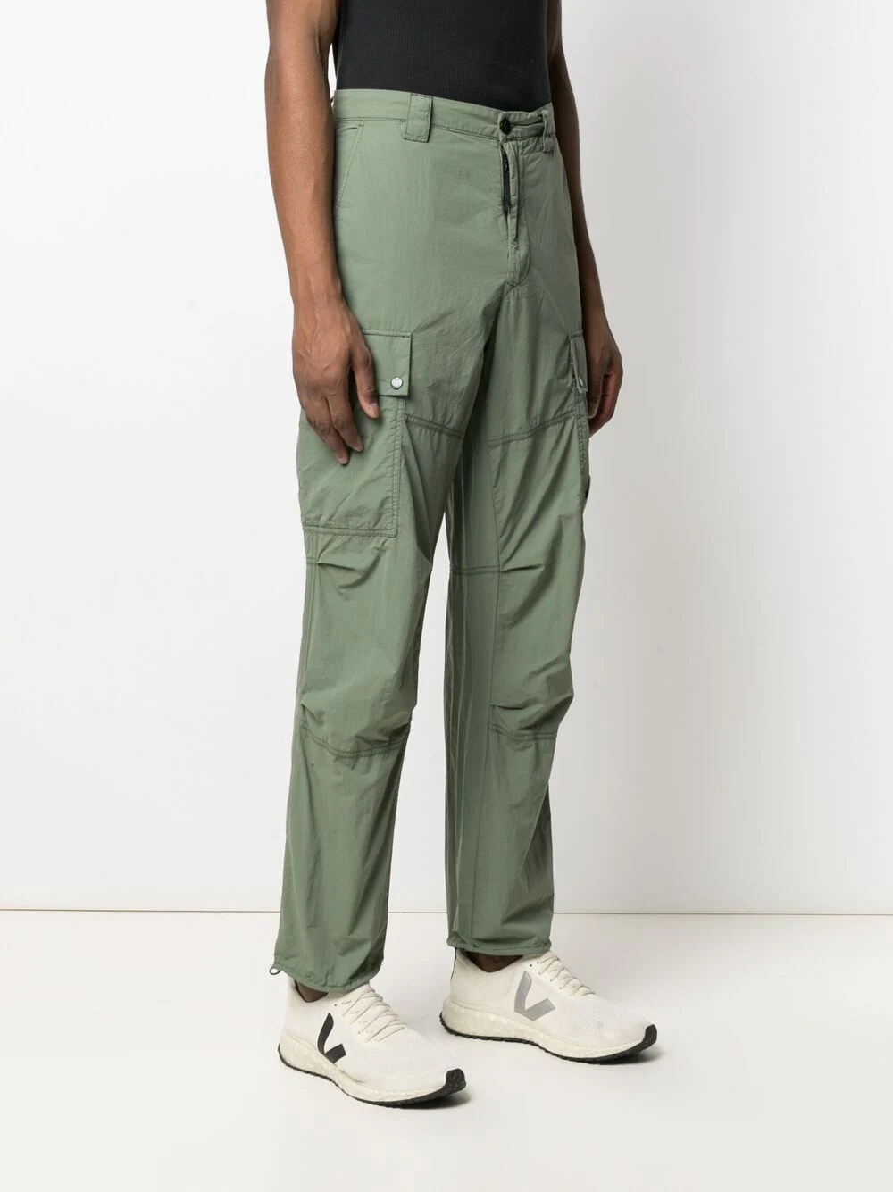 logo-patch cargo trousers - 3