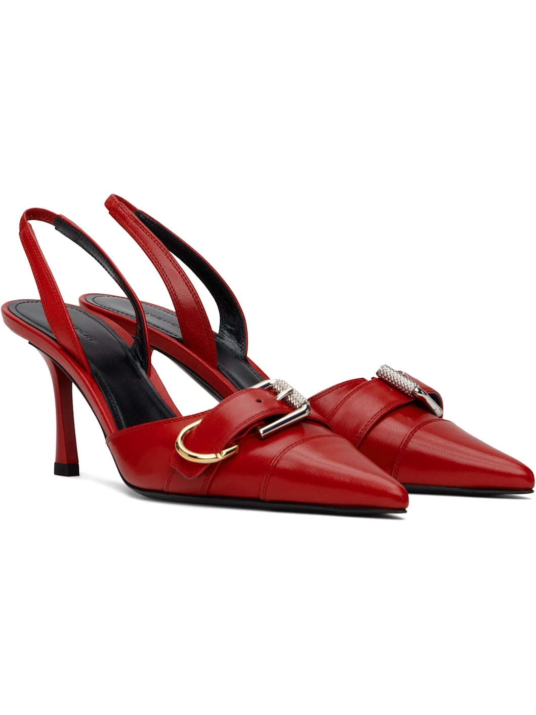 Red Voyou Slingback Heels - 4