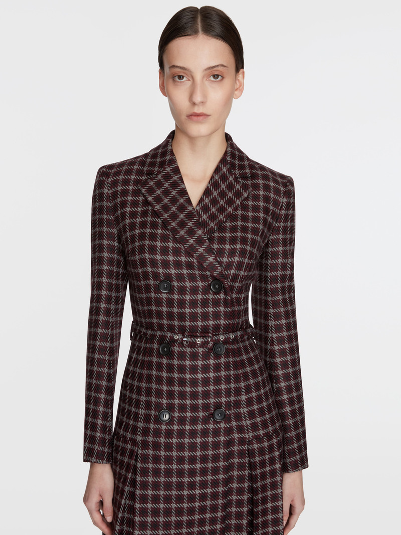 Chaney Dress In Red & Black Shetland Houndstooth 3