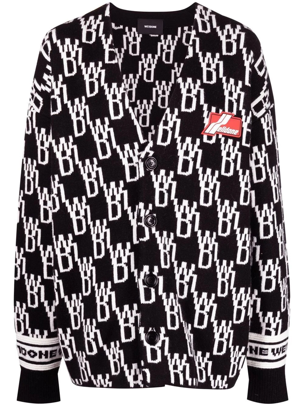 intarsia-knit logo cardigan - 2