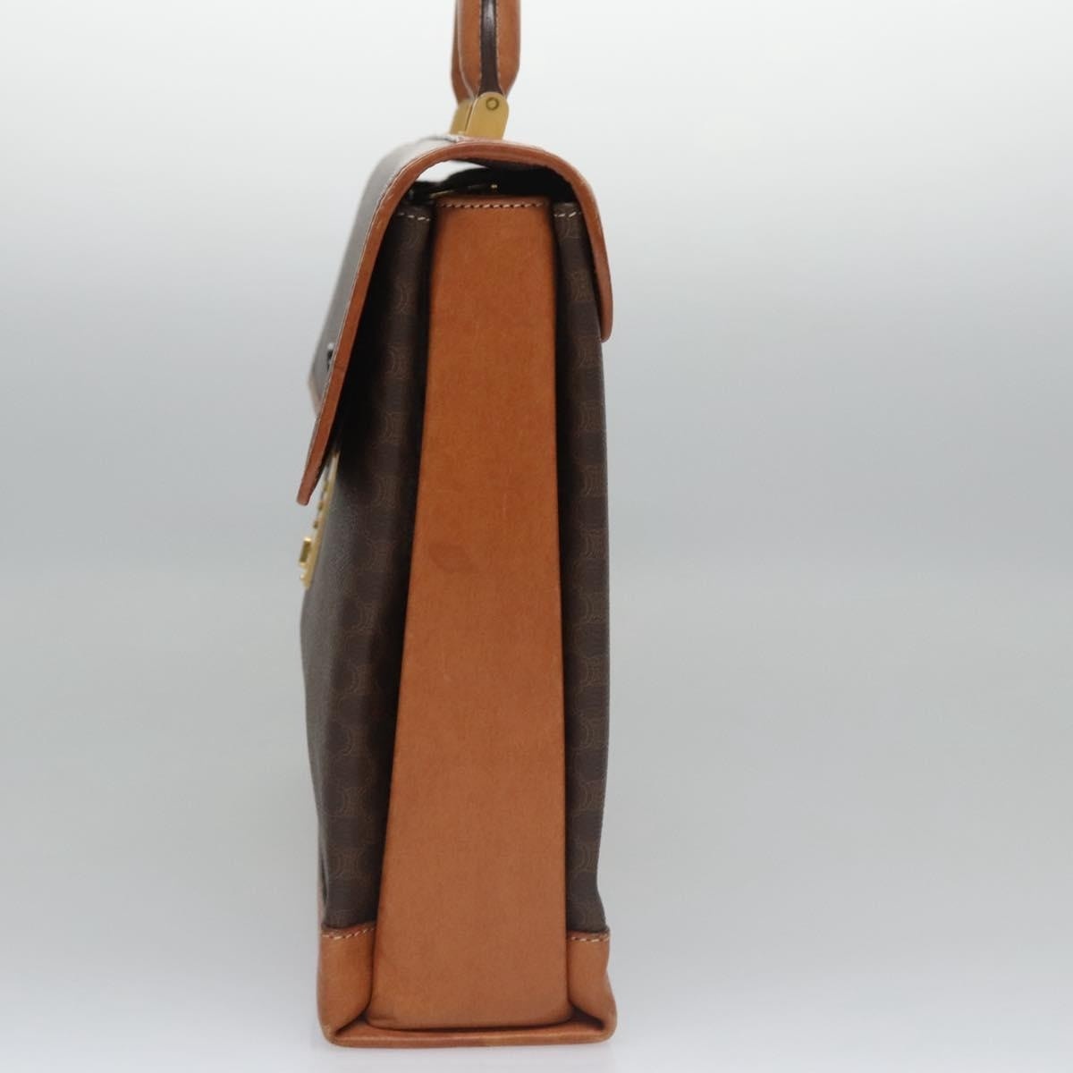 CELINE Macadam Canvas Business Bag Pvc Leather Brown Gold - 3