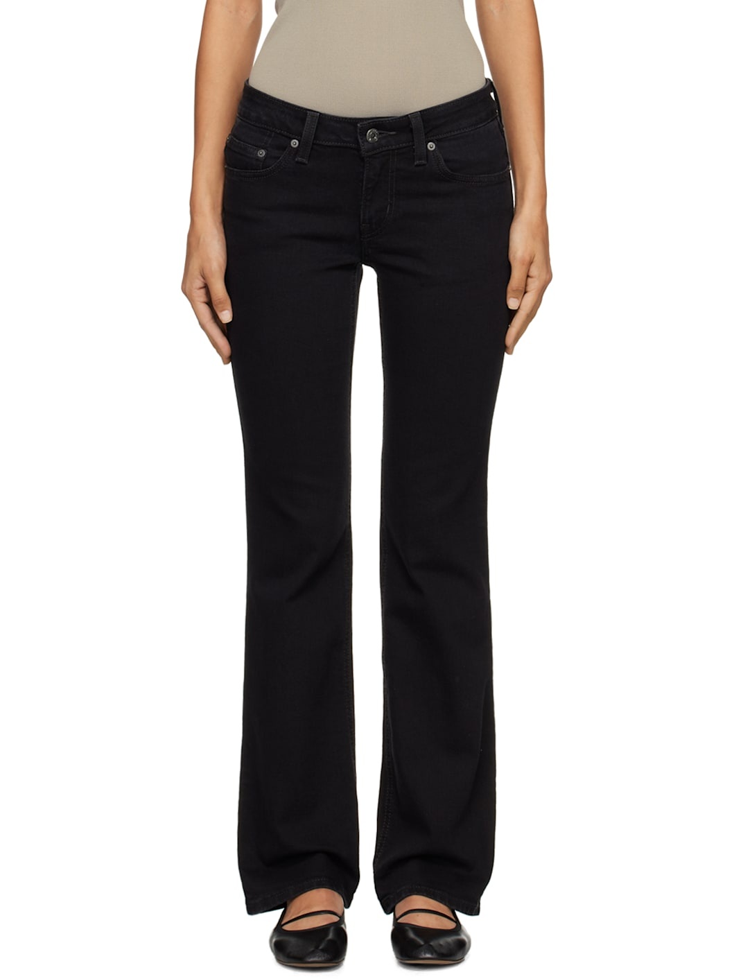 Black Superlow Bootcut Jeans - 1