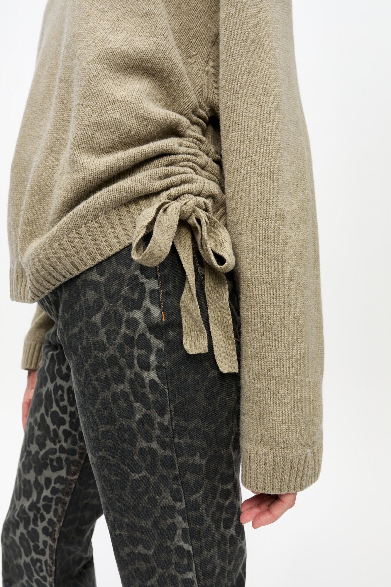 BROWN FUTURE WOOL MIX OVERSIZED SWEATER - 5