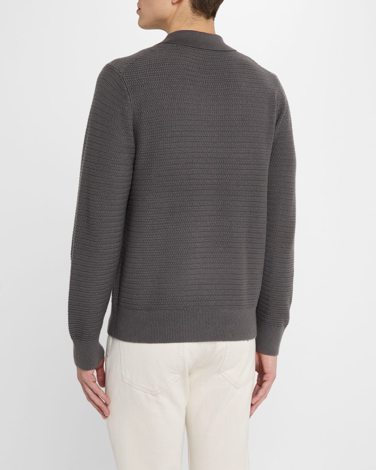 Men's Craftsman Rib Sweater with Johnny Collar - 3