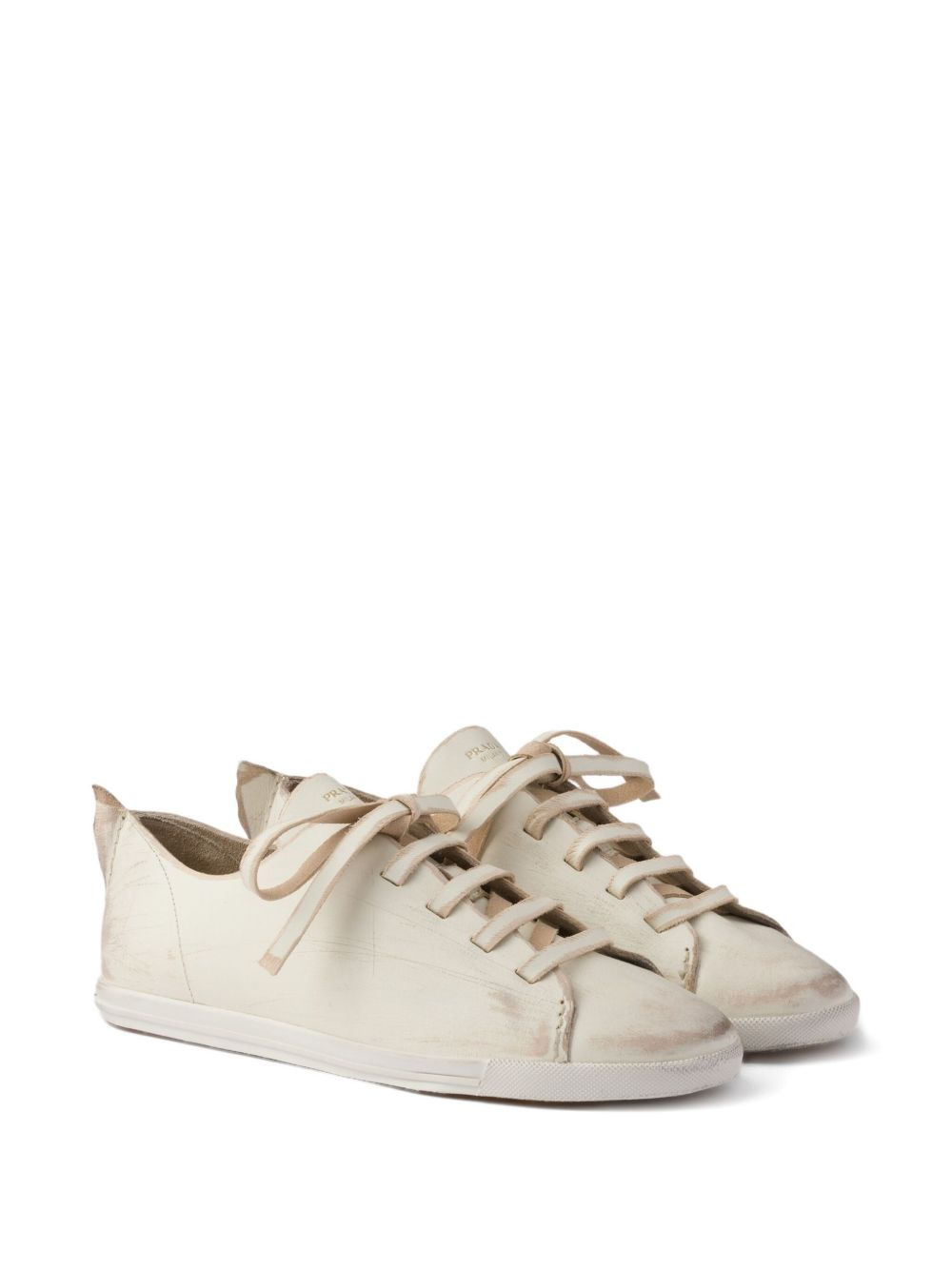 lace-up leather sneakers - 1