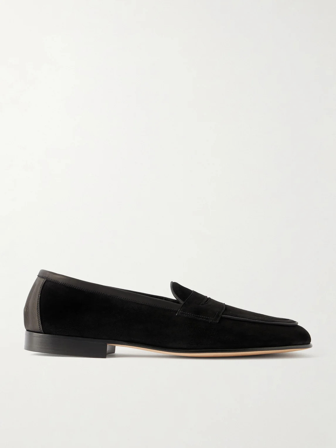 Polperro Leather-Trimmed Suede Penny Loafers - 1