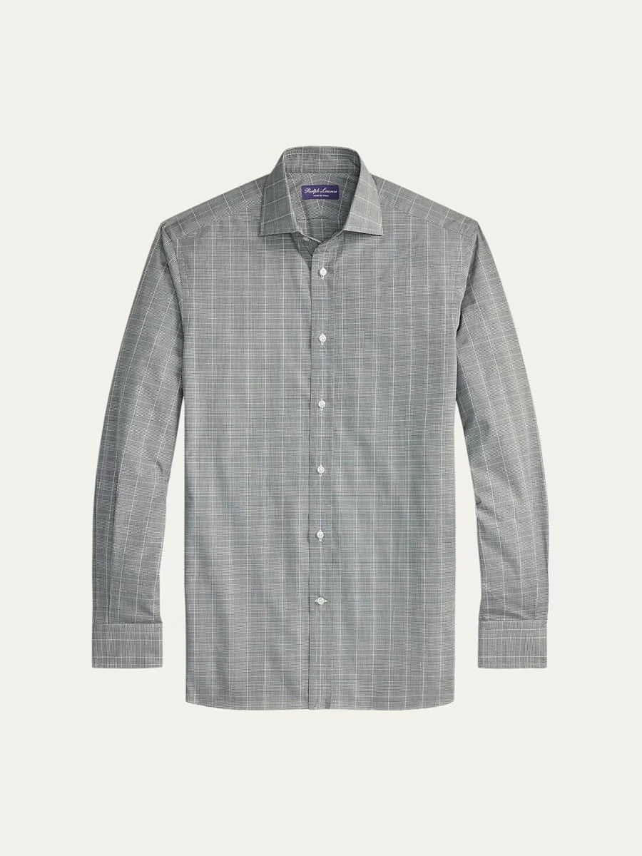 Men's Glen Plaid Twill Classic-Fit Shirt - 1