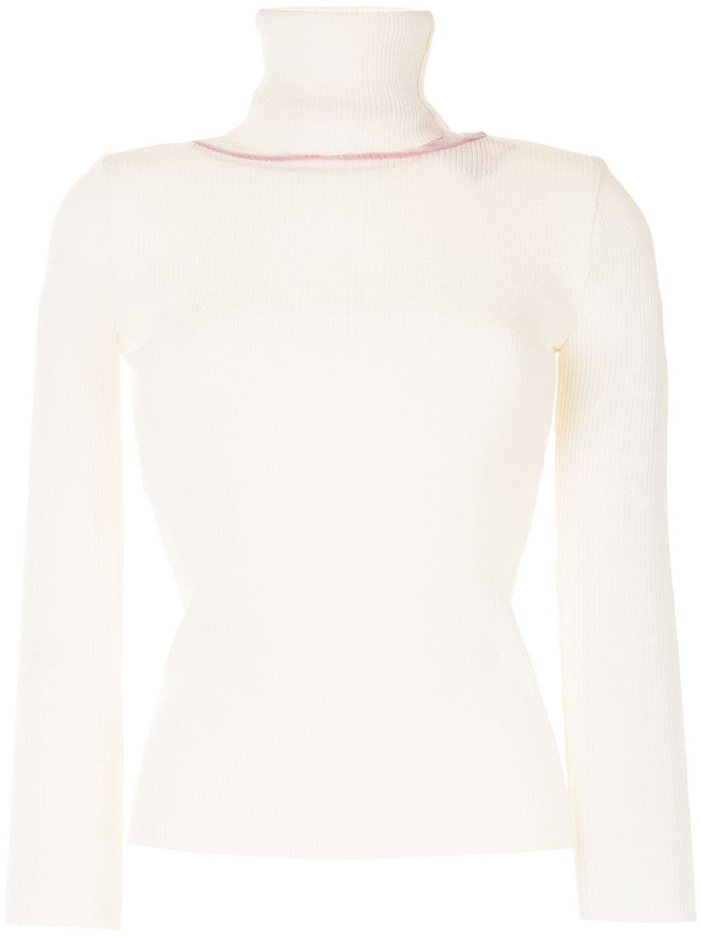 mesh-panel roll-neck jumper - 1