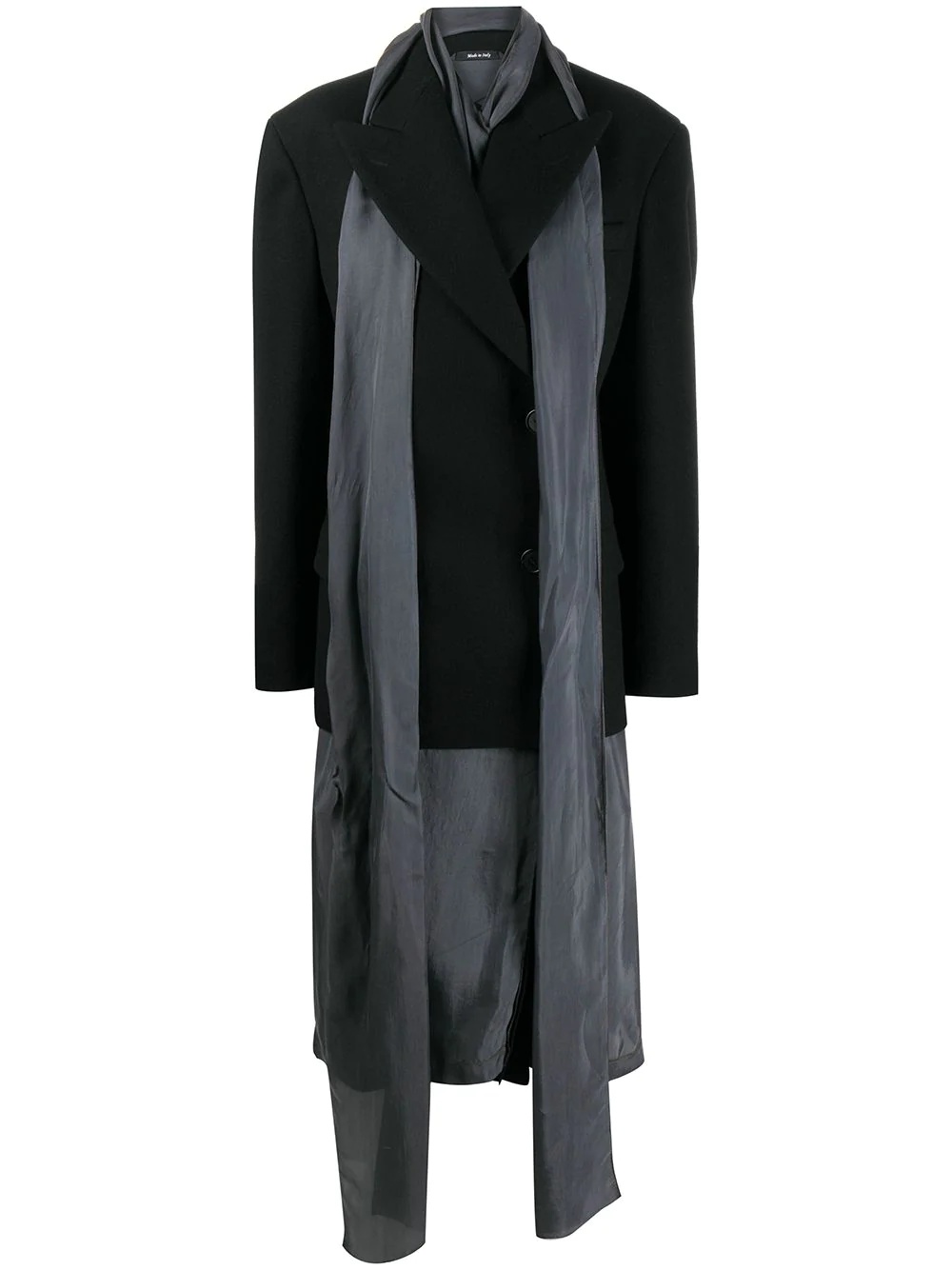 oversize bow detail coat - 1