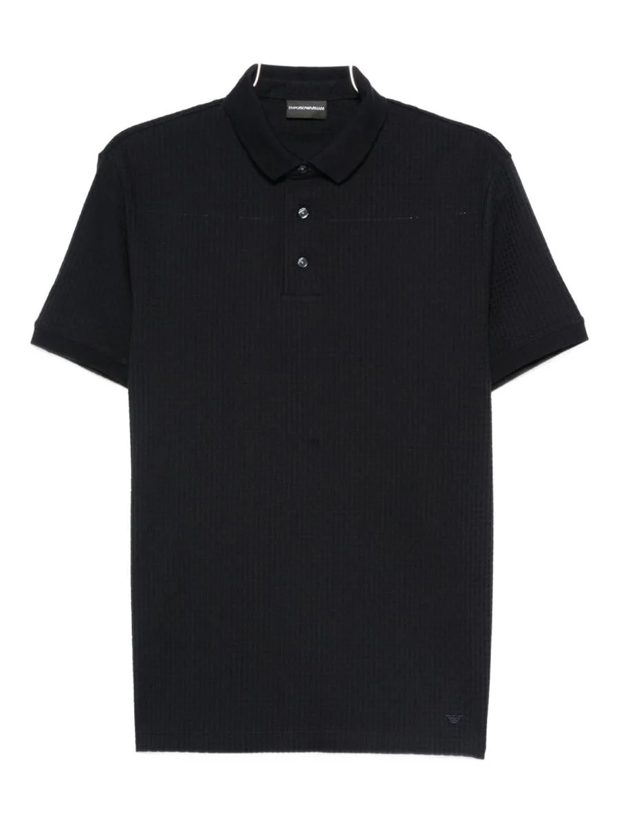 Emporio Armani Printed Cotton Polo Shirt - 1