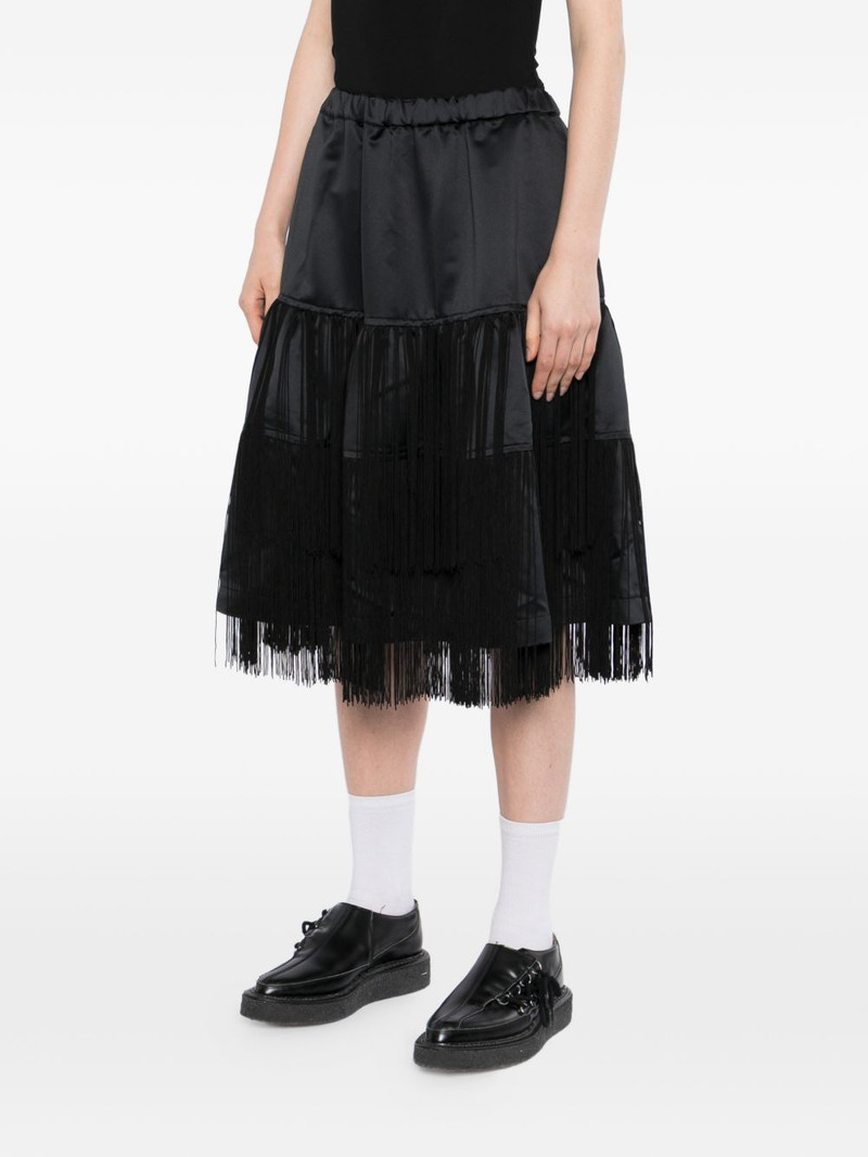 fringe-detailed tiered skirt 3