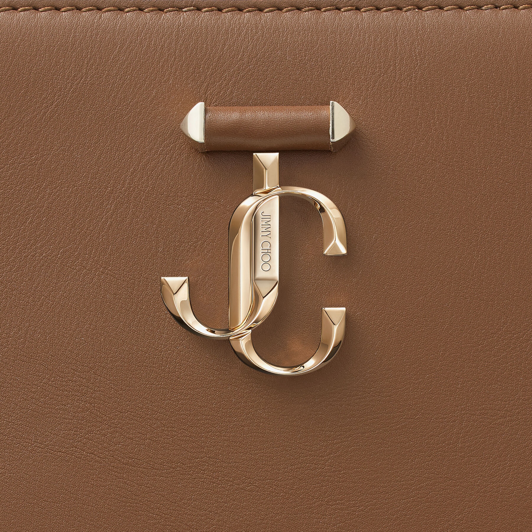 Varenne Tote Bag
Dark Tan Fine Shiny Calf Leather Tote Bag with Light Gold JC Emblem - 7
