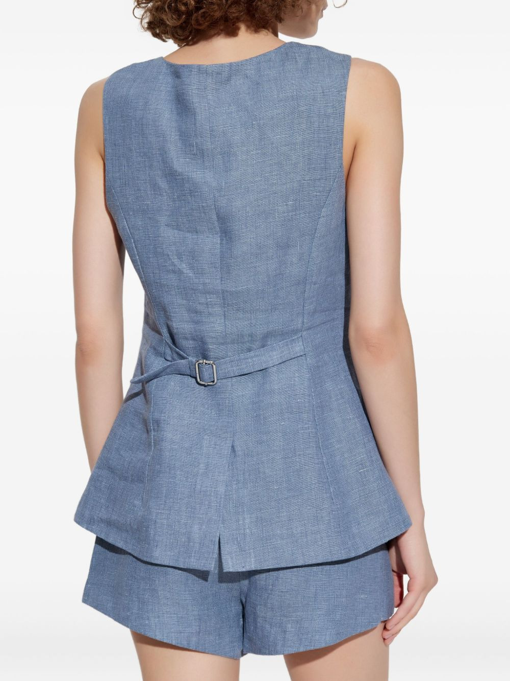 double-breasted sleeveless waistcoat - 4