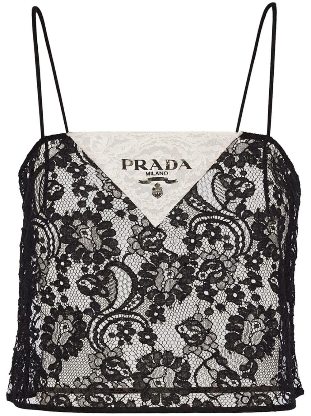 embroidered-detail sheer silk bralette | Prada 
