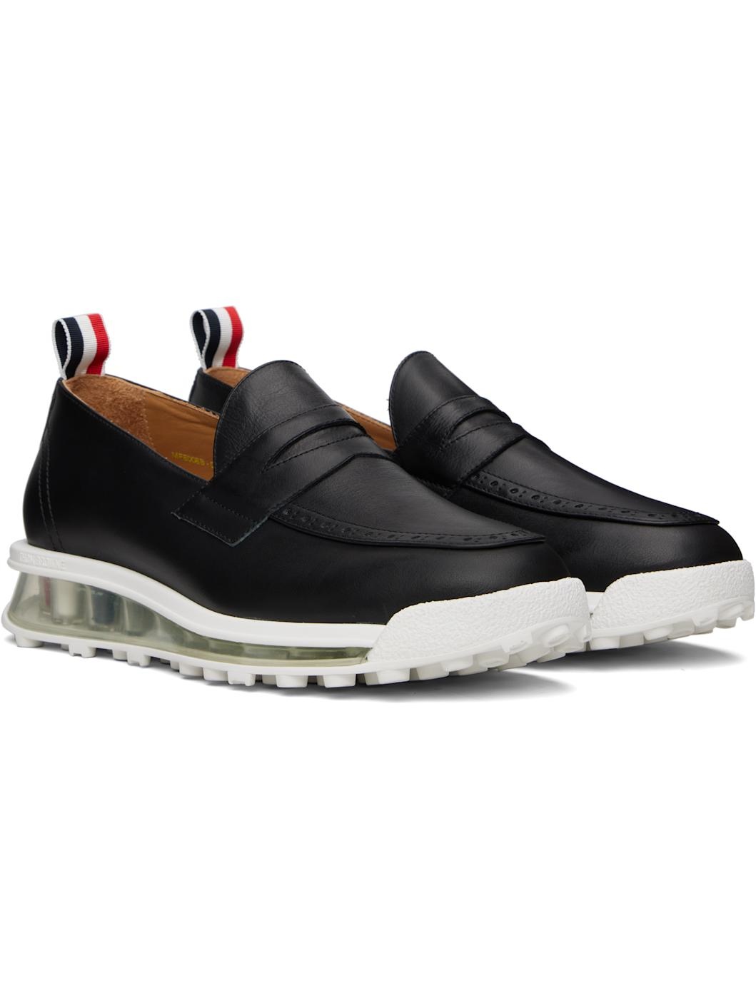 Black Clear Tech Runner Sole Penny Loafers - 4