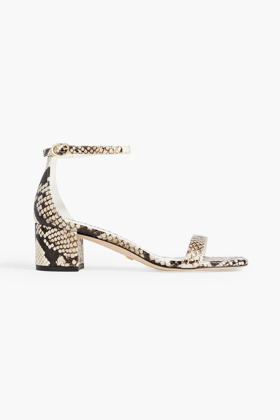 Simple Curve snake-effect leather sandals - 1