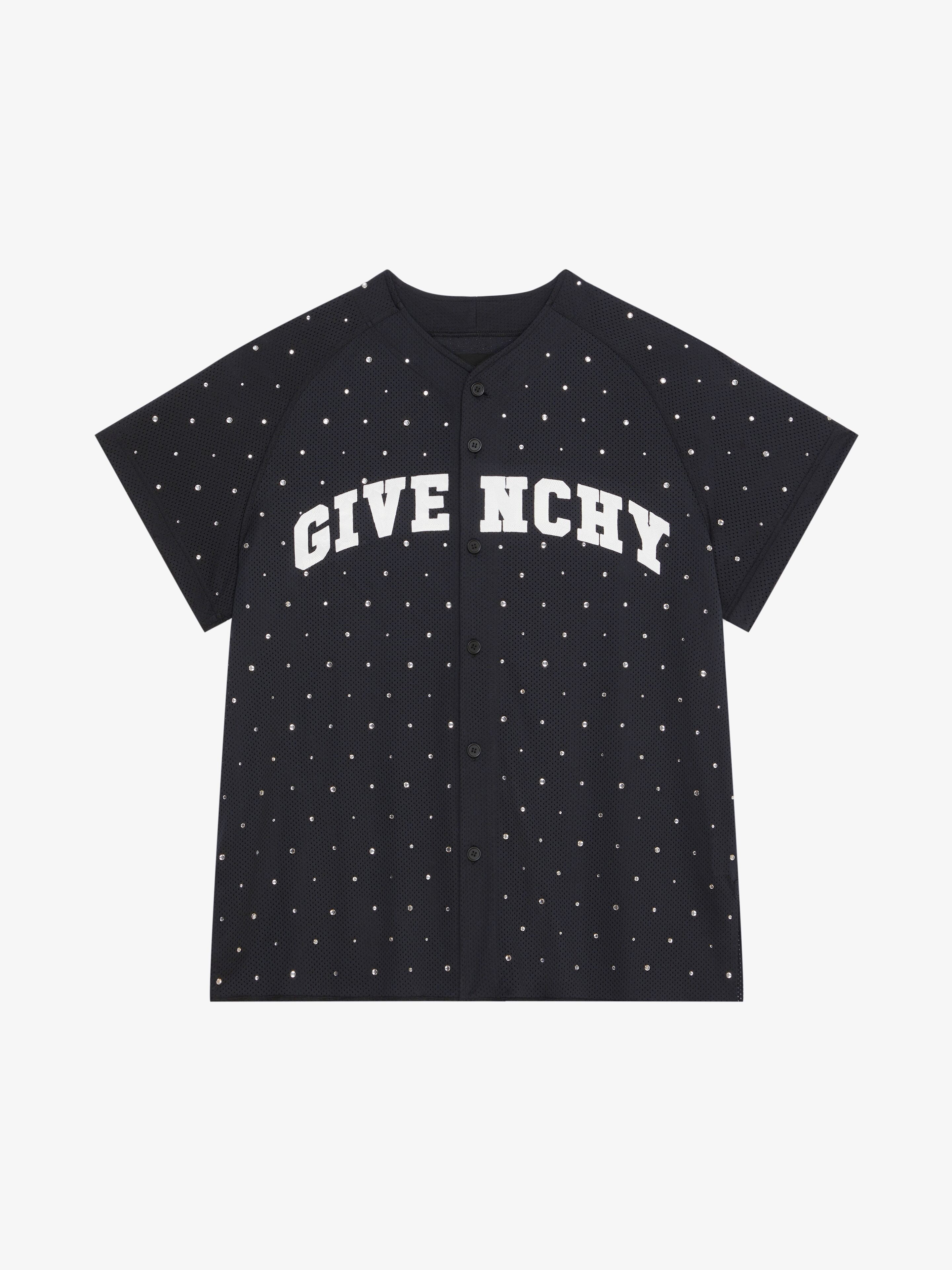 GIVENCHY COLLEGE BASEBALL SHIRT IN MESH WITH STUDS - 1